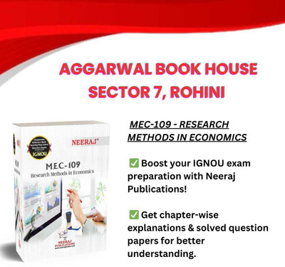 NEERAJ MEC-109 Research Methods In Economics - English Medium For MA, IGNOU - Chapter Wise Help Book / Guide Including Many Solved Sample Papers And Important Exam Notes– Published By Neeraj Publications Paperback(Paperback, NEERAJ EXPERTS) NEERAJ MEC-109 Research Methods In Economics - English Medium For MA, IGNOU - Chapter Wise Help Book / Guide Including Many Solved Sample Papers And Important Exam Notes– Published By Neeraj Publications Paperback(Paperback, NEERAJ EXPERTS)