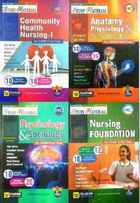 STUDY MATERIALS OF Psychology& Sociology, Nursing Foundation, Anatomy Physiology& Microbiology, Community Health Nursing-I COMBO SET(Paperback, VIJAYAM PUBLICATIONS)