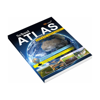 Updated School Atlas In English | Comprehensive Mapping With Maplitho Paper | Covers Indian States, World Maps & Physical Features(Maplitho, GOWOO)