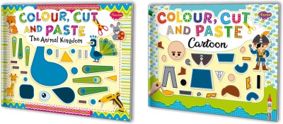 Colour, Cut And Paste Book | Pack Of 2 Books (V1)(Paperback, Sawan)