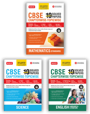 MTG CBSE 10 Years (2025-2016) Chapterwise Topicwise Solved Papers With Sample Paper Class 10 Mathematics Standard, Science & English (Set Of 3 Books) - CBSE Champion For 2026 Exam | Free Video Solution Of PYQs(Paperback, MTG Editorial Board)