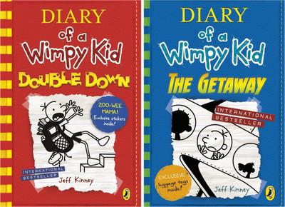 Set Of 2 (Two) Books Of Diary Of A Wimpy Kid : Double Down, The Getaway(Paperback, Jeff Kinney)