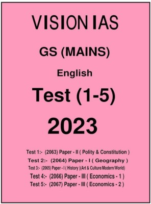 Vision IAS Mains 5 Tests Series In English For Upsc Exam 2023(Paperback, Vision IAS)