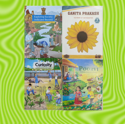New Syllabus Ncert Text Book Class 7 SST Exploring Society India And Beyond, Math Ganit Prakash, Science Curiosity English Poorvi For 2025 Edition(Pepperback, NCERT)