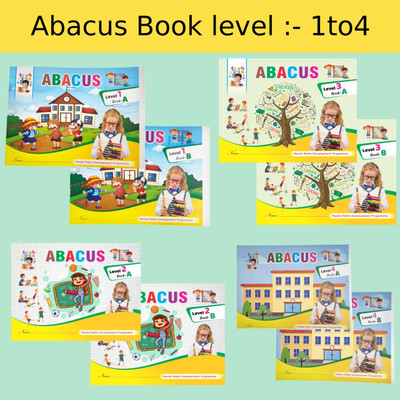 Abacus Book Level 1 To 4 (A+B Total 8 Books)(Paperback, abacus gayan)