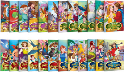 Set Of 24 Classic Tales, Favourite & Fairy Tales Story Books : Snow White And The Seven Dwarfs, The Jungle Book, Pinocchio And More - All Time Favourite Tales For Kids, Classic Literature For Children(Paperback, GOWOO)