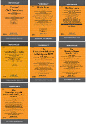 Comprehensive Legal Reference Guide 2024: BSA, Hindu Marriage Act,BNNS, Muslim Laws, Constitution, BNS, And BNNS (Set Of 7 Books)(Paperback, Professional Ed team)