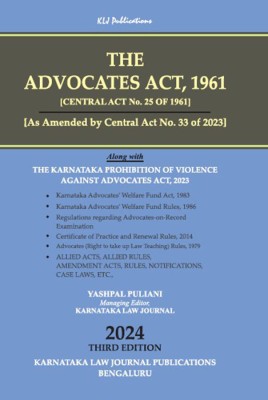 KLJ's THE ADVOCATES ACT, 1961 (2024 Edition)(Paperback, Yashpal Puliani)