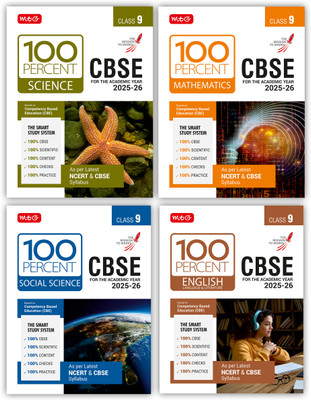 MTG CBSE Class-9 100 Percent Science, Mathematics, English & Social-Science For 2025-26 Exam (Set Of 4) | Chapter-Wise Question Bank, Theory, PYQs, Diagrams Available All In One Book(Paperback, MTG Editorial Board)