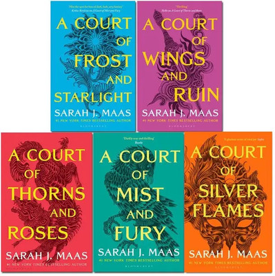 A Court Of Thorns And Roses Series 5 Books Collection Set By Sarah J. Maas (A Court Of Thorns And Roses, A Court Of Mist And Fury, A Court Of Wings And Ruin, A Court Of Frost And Starlight & MORE!) (Paperback, Sarah J. Maas)(Paperback, Sarah J. Maas)