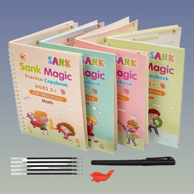 Sank Brand Magical Study Handwriting Book Digit Tracing Manual For Children With Writing Pen(Spiral, india)