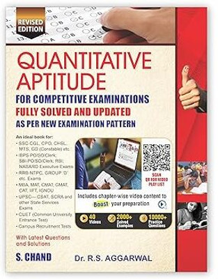 Quantitative Aptitude (Revised Edition 2025): For All Govt. Competitive Exams For Banking, SSC CGL CHSL MTS GD, RRB Railway, Police, UPSC Civil Service, IBPS, SBI BANK PO | S Chand Exam Book 2025(Paperback, Aggarwal R. S.) Quantitative Aptitude (Revised Edition 2025): For All Govt. Competitive Exams For Banking, SSC CGL CHSL MTS GD, RRB Railway, Police, UPSC Civil Service, IBPS, SBI BANK PO | S Chand Exam Book 2025(Paperback, Aggarwal R. S.)
