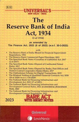 The Reserve Bank Of India Act, 1988(Paperback, UNIVERSAL (LEXIX NEXIS))