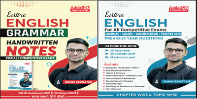 Combo Of Entire English Grammar Handwritten Notes & Entire English For All Competitive Exams |GRAMMAR|VOCABS|COMPREHENSION| 61 PRACTICE SETS (Printed Edition) By Adda247(Paperback, Shanu Rawat Sir)
