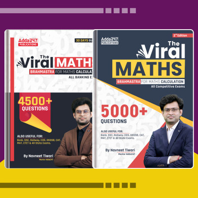 Set Of 2 The Viral Maths 2.0 | Brahmastra For Maths Calculation 2nd Edition & Viral Math 1st Edition For RBI|SBI|IBPS|RRB|SSC| Other Banks & Competitive Exams (English Printed Edition) By Adda247(Paperback, Navneet Tiwari Sir)