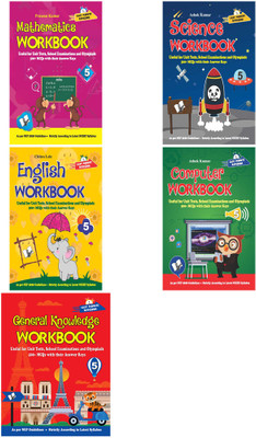 V&S Publishers Workbooks (English, Mathematics, Computers, Science, General Knowledge) NCERT & CBSE Based MCQ WORKBOOKS COMBO Class - 5 (Set Of 5 Books)(Paperback, V&S Publisher)