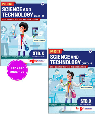 Std 10 Precise Notes Science And Technology 1 And 2 Books | English And Semi English Medium | SSC Maharashtra State Board | Includes Numericals, Memory Maps And Solved Board Questions For Practice | Based On 10th New Paper Pattern | Set Of 2 Books(Paperback, Content Team at Target Publications)