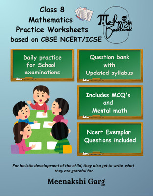 Class 8 Mathematics NCERT CBSE / ICSE Question Bank 2025 Practice Book With Mental Math By Mathsninjas Bookland(Paperback, Meenakshi Garg)