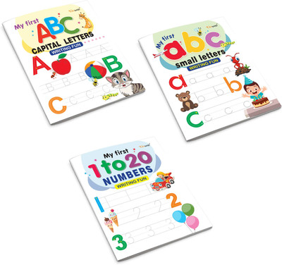 My First Capital Letters ABC, Small Letters Abc And Numbers 1-20 Writing Fun : Writing Practice Set For Kids, Educational Writing Book Set, Writing Fun For Kids | Pack Of 3 Writing Books(Paperback, GOWOO) My First Capital Letters ABC, Small Letters Abc And Numbers 1-20 Writing Fun : Writing Practice Set For Kids, Educational Writing Book Set, Writing Fun For Kids | Pack Of 3 Writing Books(Paperback, GOWOO)