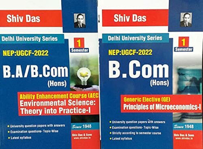 Shiv Das Combo Delhi University BA & B Com Hons1st Year Environmental Science I & Principles Of Microeconomics G E Semester 1 UGCF/NEP Past Year Papers Applicable Regular SOL NCWEB [perfect] Shiv Das & Sons [Jan 01, 2023](Paperback, Shiv Das & Sons)