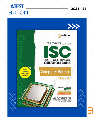 ISC Chapterwise Topicwise Question Bank Computer Science Class 12 | 25 Years Solved Papers (2025–2001) | Includes 3 Sample Papers | Value Points, Concept Enhancer And Common Mistakes | For Exam 2025-26(Paperback, Neetu Gaikwad (Author))