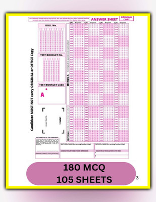OMR Sheets For Practise NEET Exam , 200 MCQ 105 SHEETS With NTA Latest NMC Pattern,Indian Defence Service Of Engineers,Mock Test Practice & Exam Preparation-Pack Of 105 Sheets(Paperback, PUVI EXPERT)