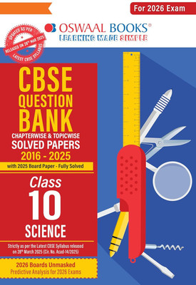 Oswaal CBSE Question Bank Chapterwise And Topicwise SOLVED PAPERS Class 10 Science For Exam 2026(Paperback, oswal editorial books)
