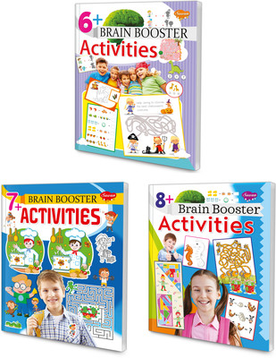 Sawan Present Set Of 3 Brain Booster Activity Books | 6+ Brain Booster Activity, 7+ Brain Booster Activity And 8+ Brain Booster Activity Books(Perfect Binding, Manoj Publications Editorial Board)
