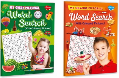 Set Of 2 Books, My Green Pictorial Word Search And My Orange Pictorial Word Search (With Coloured Pictures) | Word Search Activity Books(Paperback, Manoj Publications Editorial Board)