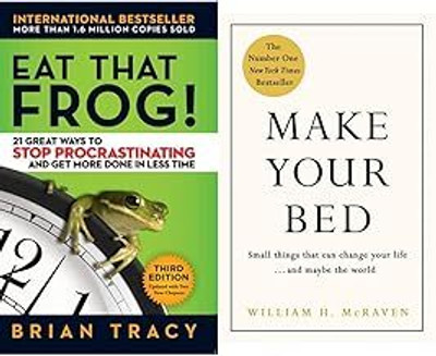Eat That Frog!: 21 Great Ways To Stop Procrastinating And Get More Done In Less Time & Make Your Bed: Feel Grounded And Think Positive In 10 Simple Steps(Paperback, Combo)