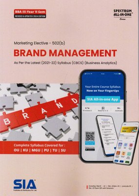 Brand Management (Business Analytics) B.B.A III-Year V-Sem As Per The Latest (2021-22) Syllabus (CBCS)-(Marketing Elective-502(B)) Revised & Updates 2024 Edition(Paperback, SIA Team Of Experts)