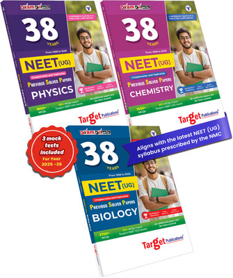 Neet Books 2025 | 37 Years NEET Previous Year Solved Question Papers With NEET PYQ Chapterwise Topicwise Solutions - Physics, Chemistry & Biology(Paperback, Target Publications)