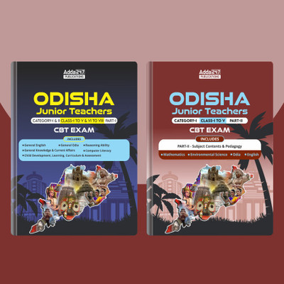 Odisha Junior Teacher Combo Book Class (I-V) Part I & II | 4500+ MCQ Questions (English Printed Edition) By Adda247(Paperback, Adda247 Publications)
