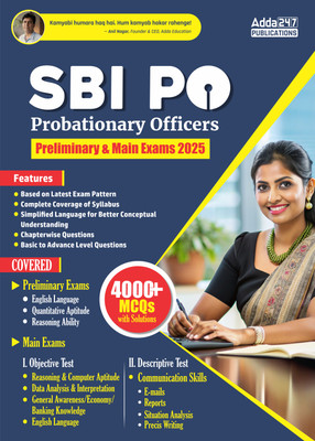SBI PO Comprehensive Book For Preliminary And Mains Exams 2025 -26 With 4000+ MCQs With Solutions(Paperback, Adda247 Publications)