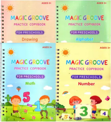 Sank Magic Practice Copybook, Number Tracing Book For Preschoolers With Pen Copybook Set Practical Reusable Writing Tool Simple Hand Lettering Pack Of 4 Books With 1 Pen(Spiral, Magic Practice Copybook) Sank Magic Practice Copybook, Number Tracing Book For Preschoolers With Pen Copybook Set Practical Reusable Writing Tool Simple Hand Lettering Pack Of 4 Books With 1 Pen(Spiral, Magic Practice Copybook)