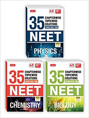 MTG 35 Years NEET Previous Year Solved Question Papers With NEET Chapterwise Topicwise Solutions - NEET 2023 Preparation Books, Set Of 3 Books NTA Neet 35 Years Questions, Physics Chemistry Biology(Paperback, MTG Editorial Board)