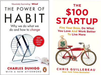 Pack Of 2 Books The Power Of Habit And The $100 Startup(Paperback, Duhigg Charles, Guillebeau Chris)