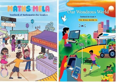 Ncert Class 4 Textbook For Mathematics & Our Wondrous World (The World Around Us & Maths Mela) (Set Of 2 Books) Latest Edition 2025(PAPERABCK, NCERT)