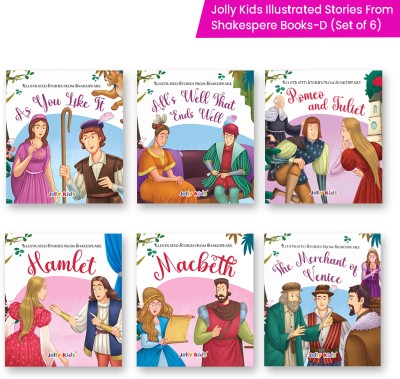 Shakespeare For Young Minds: Jolly Kids' Illustrated Stories D Combo Set Of 6 Ages 6-12 Years | As You Like It, All's Well That Ends Well, Hamlet, Macbeth, Romeo And Juliet, The Merchant Of Venice(Paperback, Jolly Kids)