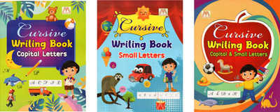 Cursive Writing Books -1.Capital Letters 2.Small Letters 3.Capital & Small Letters|Set Of 3 Books| Age 3 - 10|(Paperback, Magic Publication)