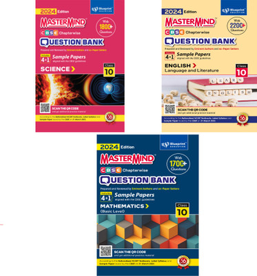 Maths (Basic), English, Science (3 Books Combo) Cbse Question Bank Class 10 With Cbse Sample Paper For 2024 Exams By Master Mind(Paperback, Blueprint Editorial Board)