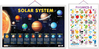 Gift Pack Of 2 Solar System And PHONICS - 2 Charts | Wall Posters For Room Decor High Quality Paper Print With Hard Lamination (20 Inch X 30 Inch, Rolled)(Hardcover, Sahil)