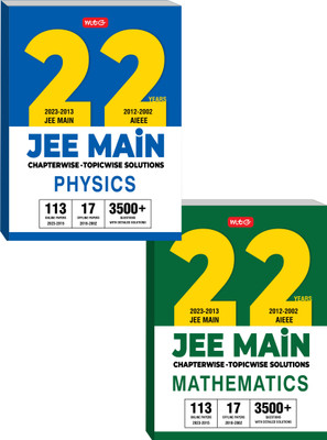 MTG 22 Years JEE MAIN Previous Years Solved Question Papers With Chapterwise Topicwise Solutions Physics & Mathematics - JEE Main PYQ Books For 2024 Exam (Set Of 2 Books)(Paperback, Mtg Editorial Board)