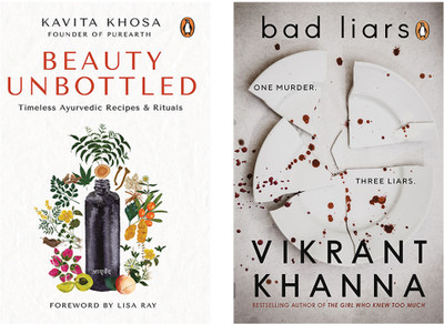 Beauty Unbottled: Timeless Ayurvedic Rituals & Recipes & Bad Liars: One Murder. Three Liars. By Khanna, Vikrant (SET OF 2 BOOKS)(Paperback, KHOSA, KAVITA)