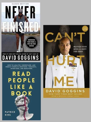 Never Finished + Read People Like A Book + Can't Hurt Me, Combo_set Of 3 Book (Paperback, Self Help)(Paperback, David Goggins, Patrick King)