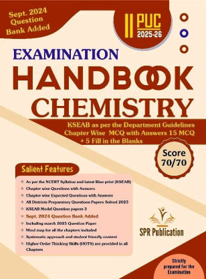 SPR 2nd PUC Handbook - CHEMISTRY | KSEAB As Per The Department Guidelines Chapter Wise MCQ With Answers | For 2025 - 26|(Paperback, D. Ramachandrappa, S. Kavitha)
