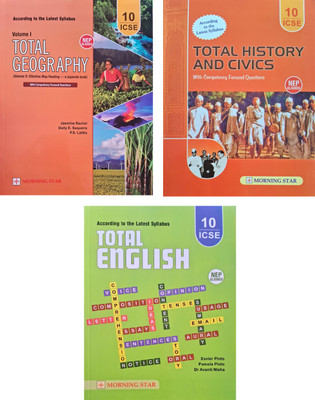 Total History & Civics, Total Geography, Total English Class-10 ICSE According To The Latest Syllabus 2025-26 Examination [ 3 Books Combo ](Paperback, Xavier Piinto, Pamela Pinto, Dr. Avanti Nisha)