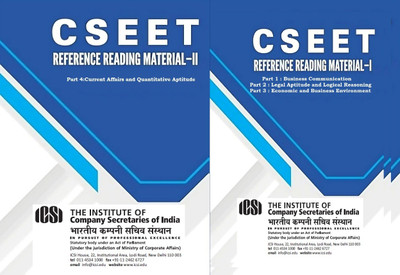 CSEET PART FIRST AND SECOND (COMBO PACK) SET OF TWO BOOK Reference Material All Part Four (Business Communicatin,Leagal Aptitude,Logical Reasoning,Economic & Buss. Environment, Current Affairs,Quantitative Aptitude In English(Paperback, CSEET)