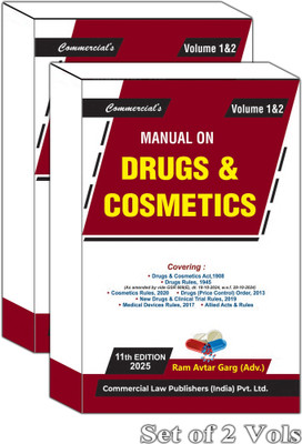 MANUAL ON DRUGS & COSMETICS (Covering Drugs & Cosmetics Act,1908, Drugs Rules, 1945) Set Of 2 Vols. Edition 2025(Paperback, Ram Avatar Singh (Adv))