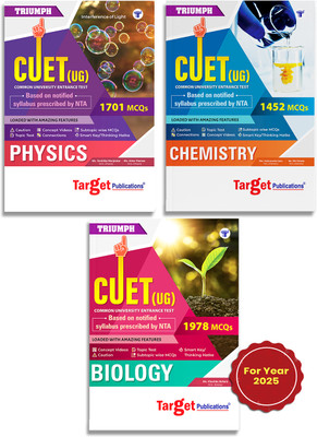 CUET Guide - Physics, Chemistry & Biology | Entrance Exam Books For BSC 2025 | Common University Entrance Test For Under-Graduate/Integrated Courses | Set Of 3 Books(Paperback, Content Team at Target Publications)